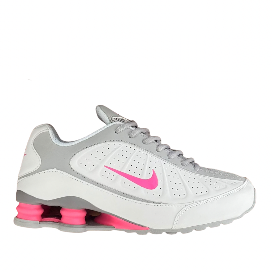 Shox R4 White Grey and Pink