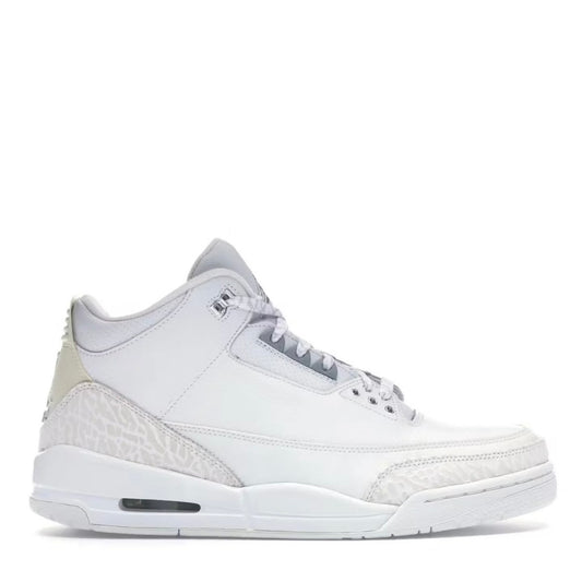 Retro 3 White and Silver